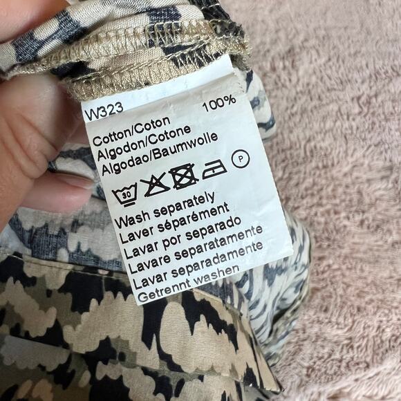 Gerard Darel Sleeveless Partial-Button Front Abstract Print Dress Size: US 10 - Picture 9 of 16